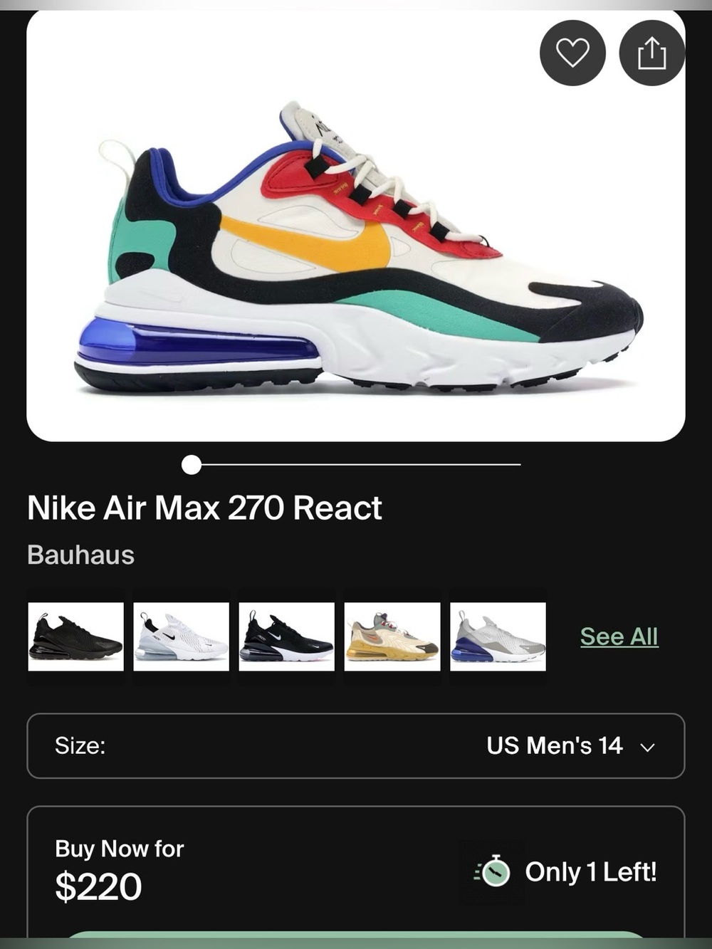 Nike Air Max 270 React- Bauhaus